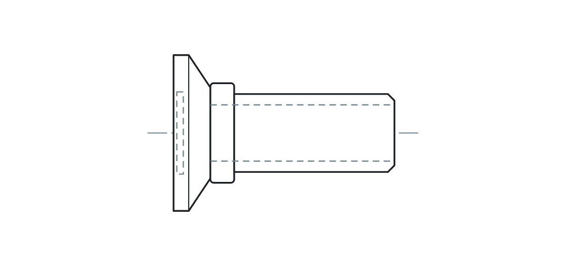 Drawing: Clamp ferrule with smooth tail and collar