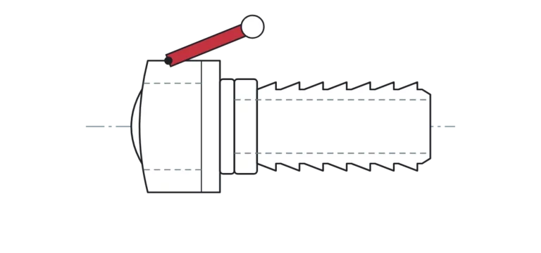 Drawing: Perrot coupling with barbed hose tail