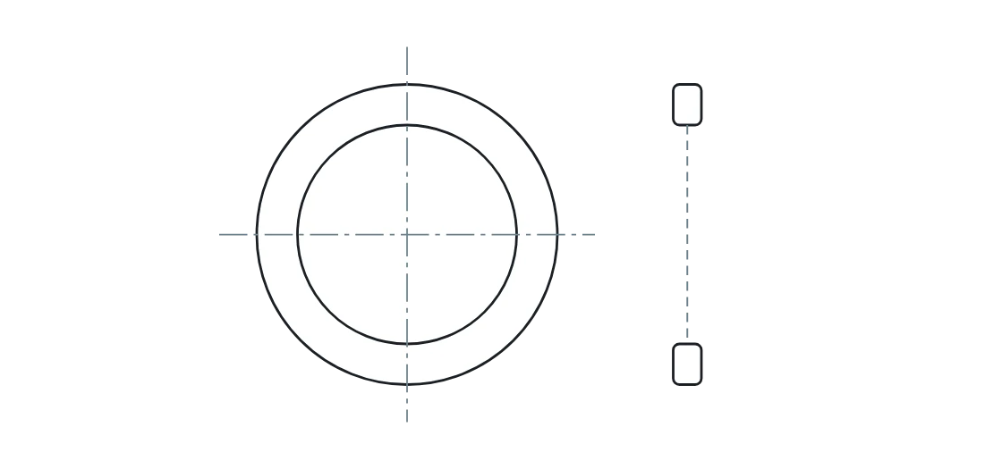 Drawing: DIN 11851 gasket for blank caps, NBR