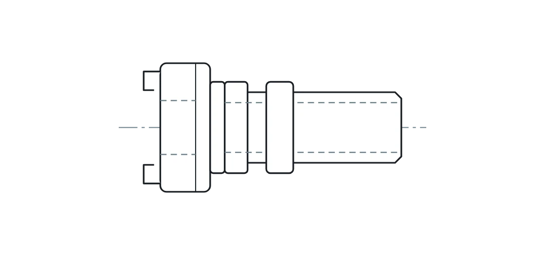 Drawing: Storz coupling with safety ring and smooth tail