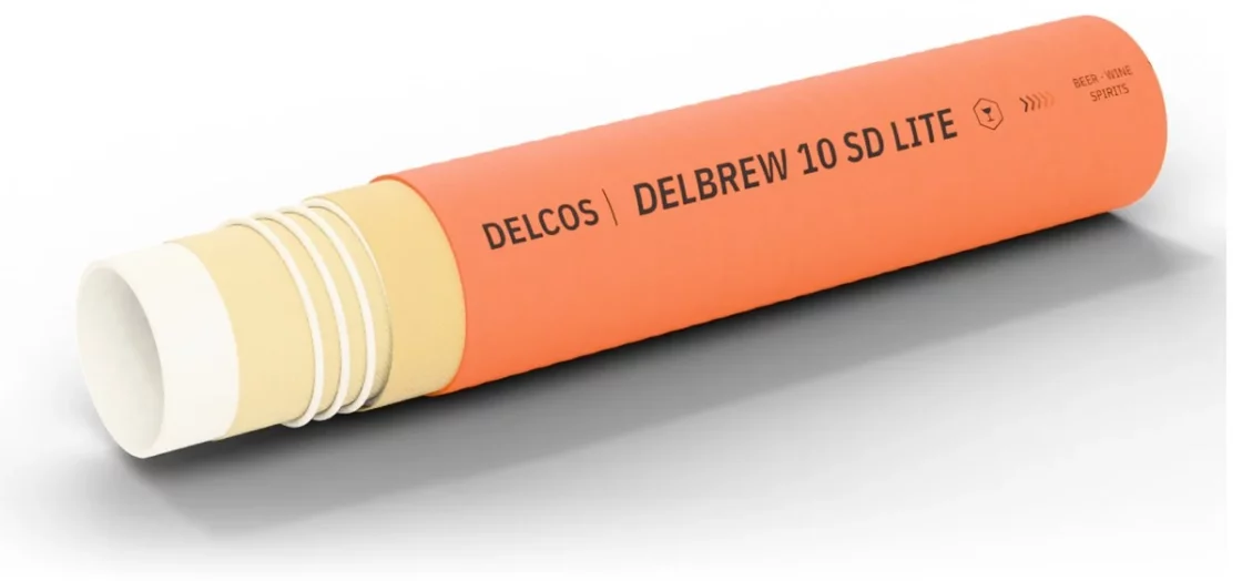 DELBREW 10 SD LITE hose with layers partly removed: inner tube, reinforcement and cover