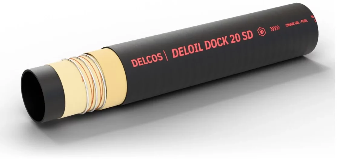 DELOIL DOCK 20 SD hose with layers partly removed: inner tube, reinforcement and cover