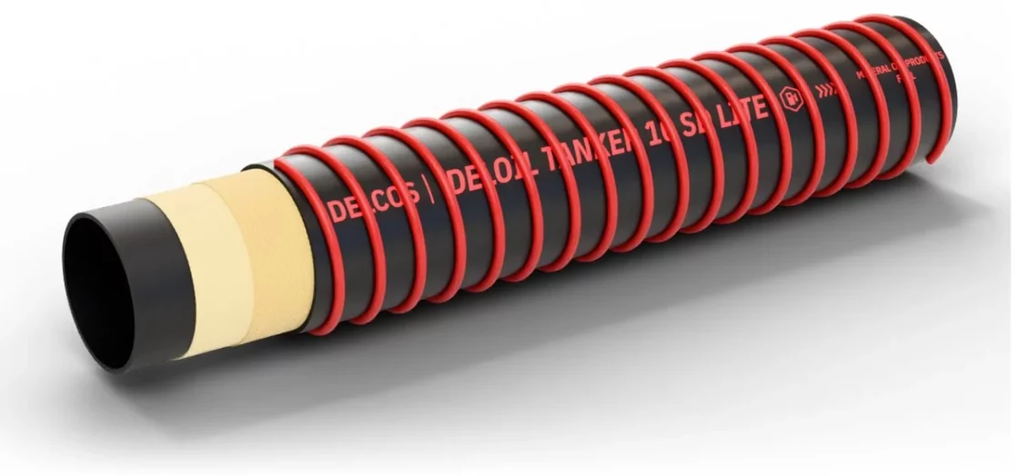 DELOIL TANKER 10 SD LITE hose with layers partly removed: inner tube, reinforcement and cover